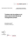 L&rsquo;application de la réforme du primaire au cours de l&rsquo;année 2008-2009